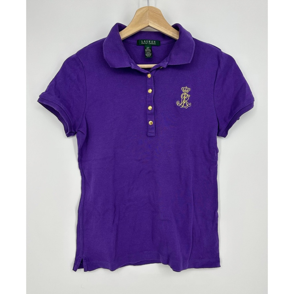 Ralph Lauren Vintage Purple Polo Embroidered Logo Crest